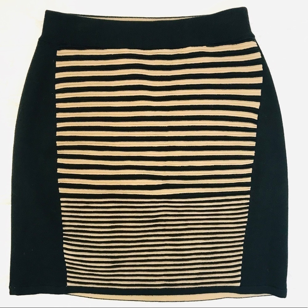 RAG & BONE Black and Tan Bodycon Mini Skirt XS